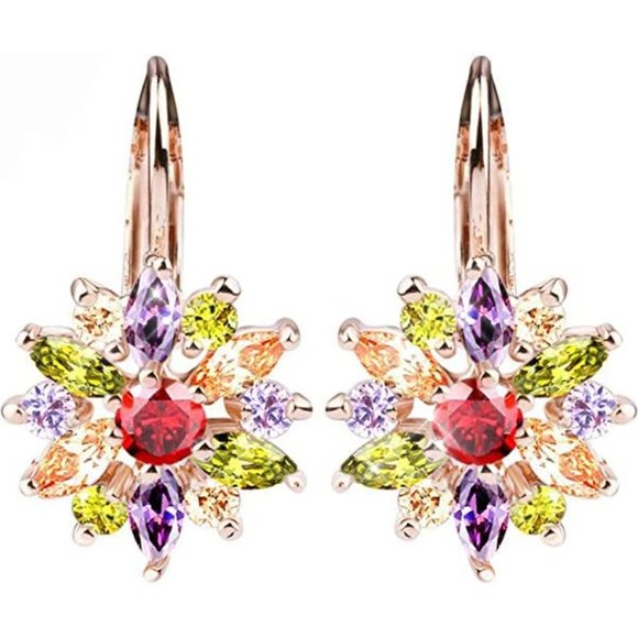 Sparkling Bling Things Jewelry - NEW Sparkling Bling Swarovski Crystal Rhinestone Snowflake Earrings + FR…